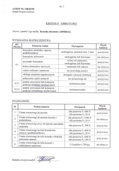 ADMIRAL fotel gabinetowy popielato / czarny