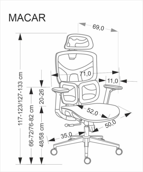 MACAR fotel gabinetowy, czarny