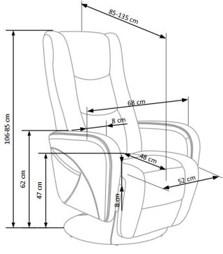 PULSAR recliner z funkcją masażu beżowy