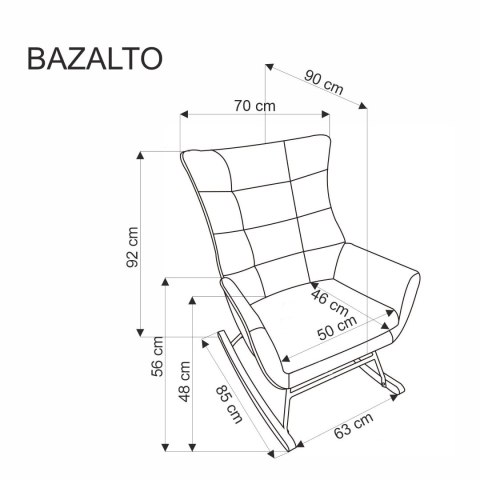 BAZALTO fotel bujany musztardowy