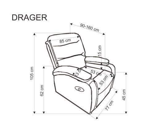 DRAGER fotel wypoczynkowy czarny