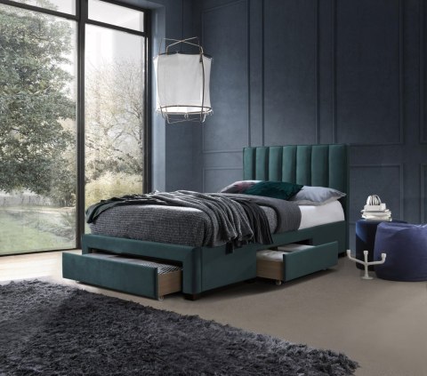 GRACE 120 łóżko z szufladami c. zielony velvet