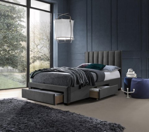 GRACE 120 łóżko z szufladami popiel velvet