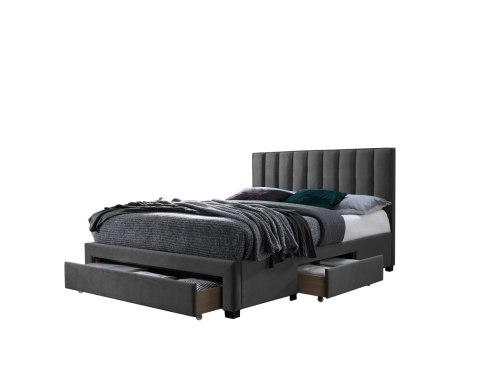 GRACE 140 łóżko z szufladami popiel velvet