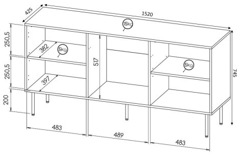 HOLE KOMODA 152 biały mat/ biały mat