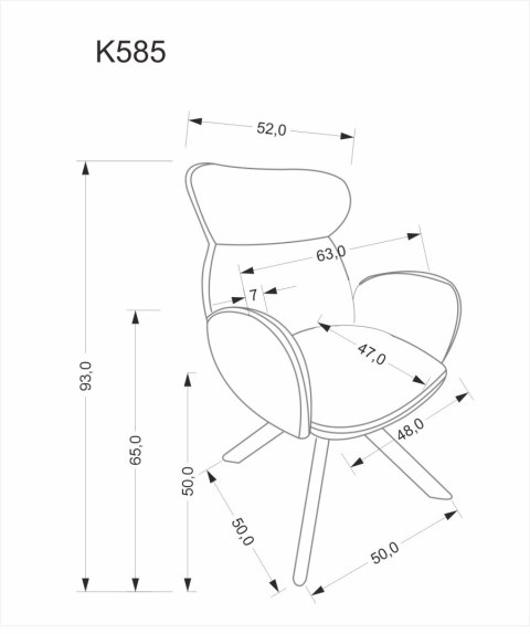 K585 krzesło ciemny beżowy / jasny orzech