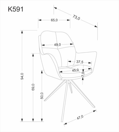 K591 krzesło jasny popiel