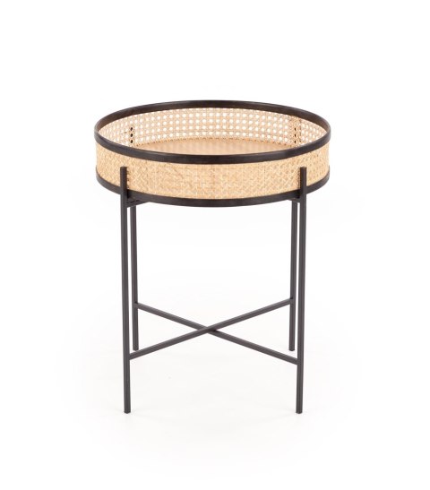 LANIPA ława czarny / rattan naturalny