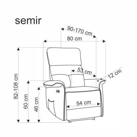 SEMIR 2 fotel wypoczynkowy beżowy