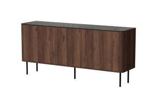 SOLANO KM-1 komoda orzech warmia / czarny marmur