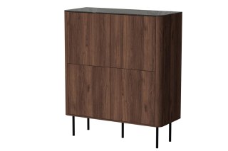 SOLANO KM-2 komoda orzech warmia / czarny marmur