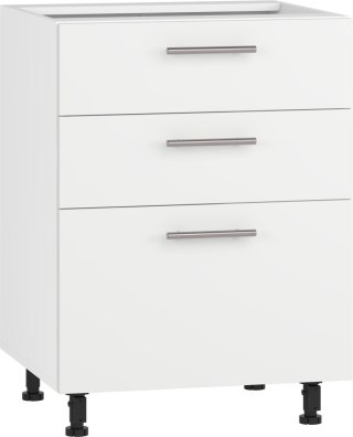 VENTO D3S-60/82 szafka dolna z szufladami, mechanizm Hettich front: biały mat