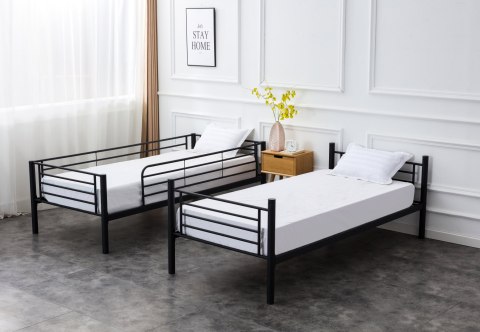 BUNKY łóżko piętrowe / opcja dwóch łóżek pojedynczych 90, czarny