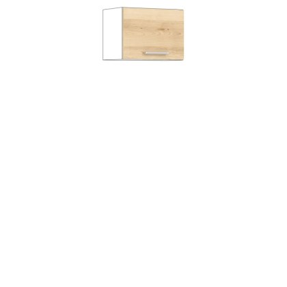 Modena MD06 G50O - niska szafka górna 50 cm, korpus + front - Buk / Biały Połysk