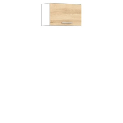 Modena MD07 G60O - niska szafka górna 60 cm, korpus + front - Buk / Biały Połysk