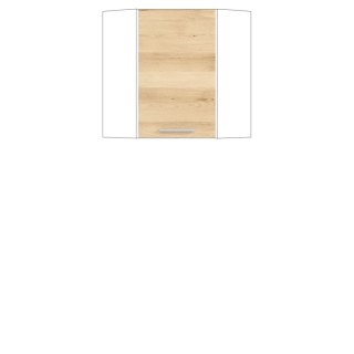 Modena MD10 G60NW - szafka górna narożna 60 cm, korpus + front - Buk / Biały Połysk