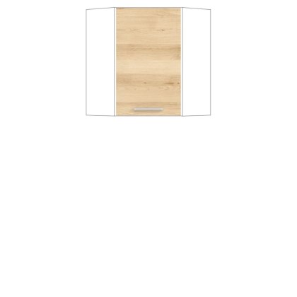 Modena MD10 G60NW - szafka górna narożna 60 cm, korpus + front - Buk / Biały Połysk