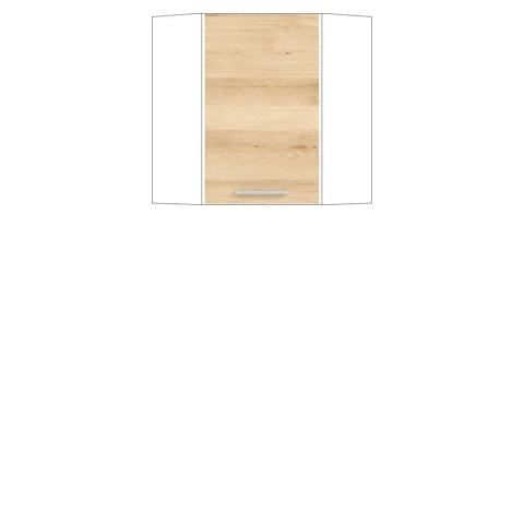 Modena MD10 G60NW - szafka górna narożna 60 cm, korpus + front - Buk / Biały Połysk