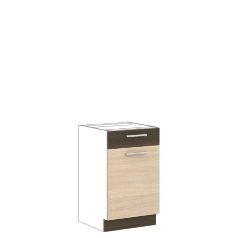 Modena MD15 D50S1 - szafka dolna 50 cm z szufladą, korpus + front - Rijeka Jasna / Rijeka Ciemna