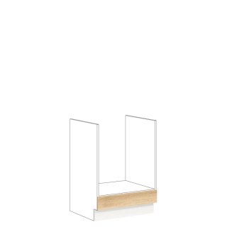 Modena MD17 D60P - szafka dolna pod piekarnik 60 cm, korpus + front - Buk / Biały Połysk