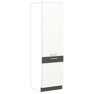 Modena MD22 D60C - wysoki słupek gospodarczy 60 cm, korpus + front - Biały Połysk / Grafit