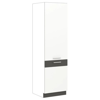 Modena MD22 D60C - wysoki słupek gospodarczy 60 cm, korpus + front - Biały Połysk / Grafit