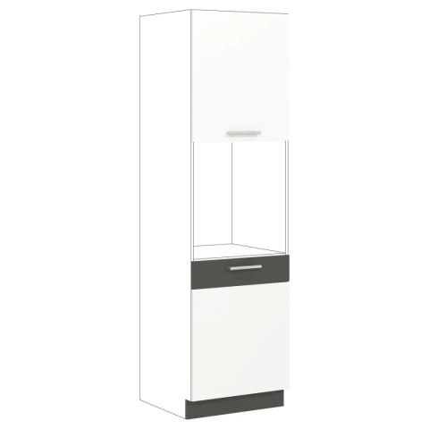 Modena MD29 D60P - wysoki słupek pod piekarnik 60 cm, korpus + front - Biały Połysk / Grafit