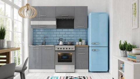 Tiffany T09 G60W - szafka górna witryna 60 cm - biały/szary połysk