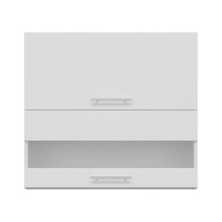 Tiffany T10 G80W - szafka górna witryna 80 cm - biały/szary połysk