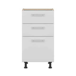 Tiffany T17 D45S3 - szafka dolna 45 cm z trzema szufladami - biały/szary połysk
