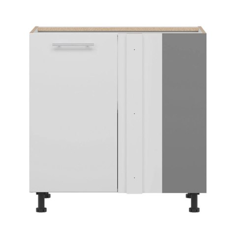 Tiffany T25 DNLP - szafka dolna narożna 100 cm uniwersalna L/P - biały/szary połysk