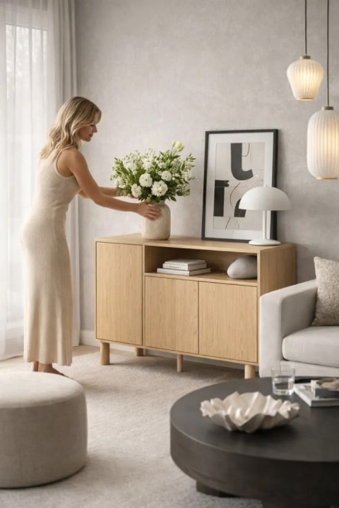 Komoda Sanden SN-2 140 cm - Dąb Bookmatch