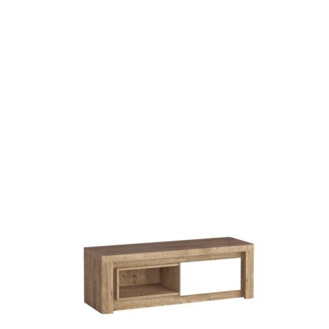 Livinio L-10 szafka RTV 124 cm Ribbeck biały połysk LED