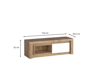 Livinio L-10 szafka RTV 124 cm Ribbeck biały połysk LED