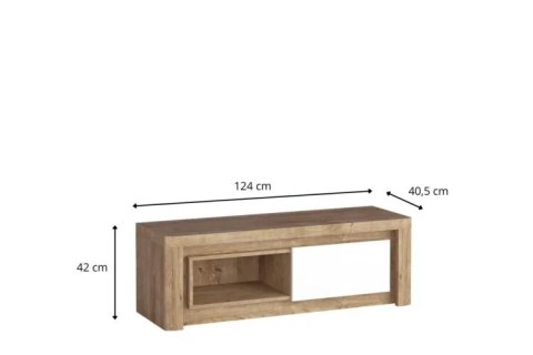 Livinio L-10 szafka RTV 124 cm Ribbeck biały połysk LED