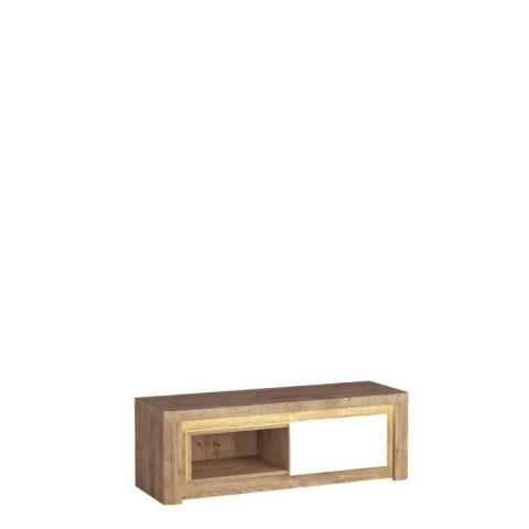Livinio L-10 szafka RTV 124 cm Ribbeck biały połysk LED