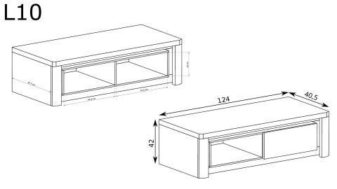 Livinio L-10 szafka RTV 124 cm Ribbeck biały połysk LED