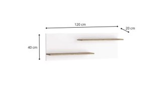 Livinio L-11 podwójna półka ścienna 120 cm Ribbeck biały połysk