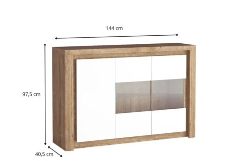 Livinio L-3 komoda-witryna 144 cm z oświetleniem LED