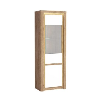 Livinio L-4 wysoka witryna 70,5 cm Ribbeck biały połysk LED