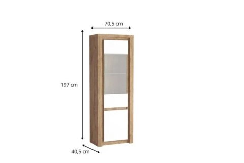 Livinio L-4 wysoka witryna 70,5 cm Ribbeck biały połysk LED
