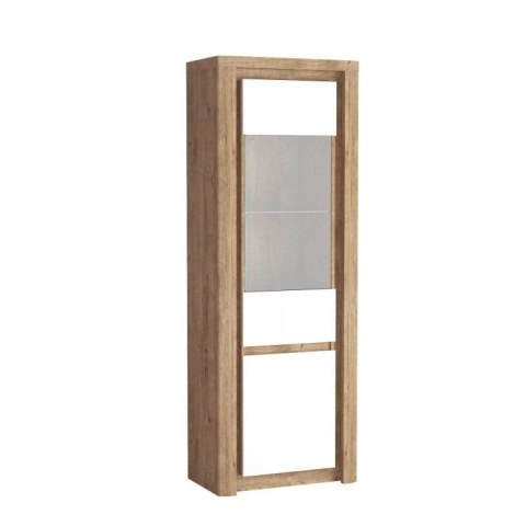 Livinio L-4 wysoka witryna 70,5 cm Ribbeck biały połysk LED