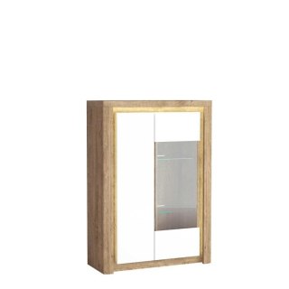 Livinio L-5 szeroka witryna 100 cm Ribbeck biały połysk LED