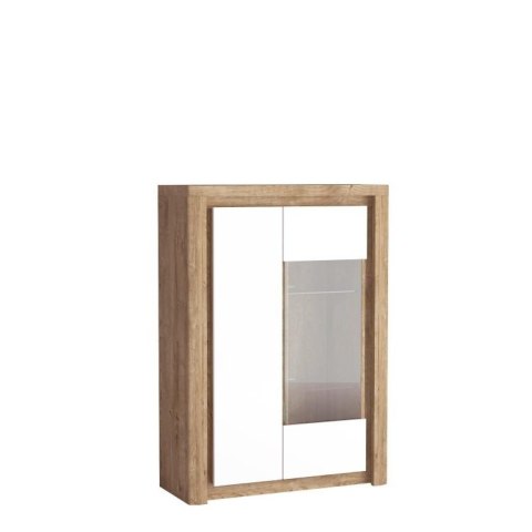 Livinio L-5 szeroka witryna 100 cm Ribbeck biały połysk LED