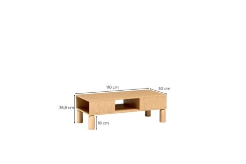 Stolik kawowy Sanden SN-7 110 cm - Dąb Bookmatch