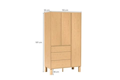 Szafa Sanden SN-9 110 cm - Dąb Bookmatch