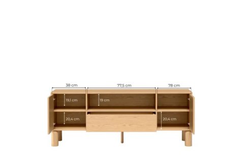 Szafka RTV Sanden SN-6 160 cm - Dąb Bookmatch