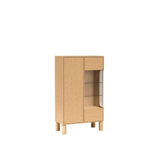 Witryna Sanden SN-3 89 cm - Dąb Bookmatch, opcja LED