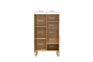 Witryna Sanden SN-3 89 cm - Dąb Bookmatch, opcja LED