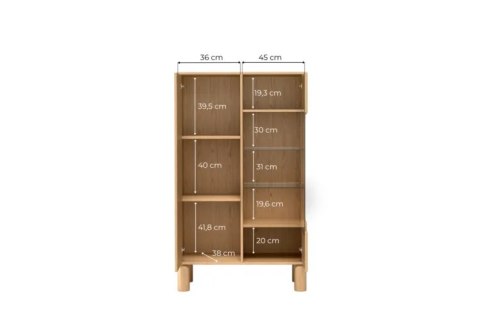 Witryna Sanden SN-3 89 cm - Dąb Bookmatch, opcja LED